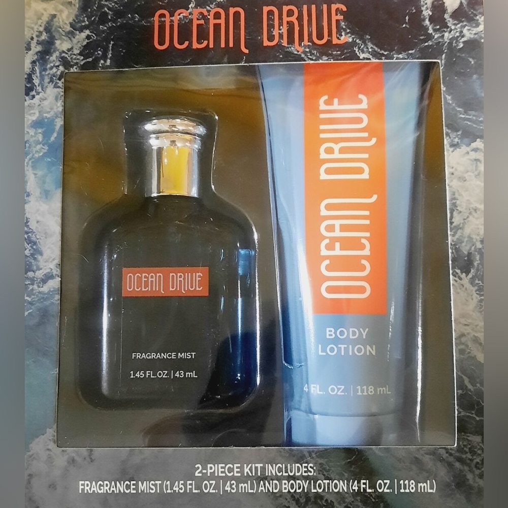 Ocean Drive MEN'S 2-PIECE KIT-FRAGRANCE MIST 1.45oz AND BODY LOTION 4oz.